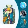 Hot Water Bottle with Cover, Cartoon Bird Toucan Jungle 2L Hot Water Bag for Hot/Cold Compress, Hand Feet Warmer, Menstrual Cramps, Neck and Shoulder Pain Relief view 3
