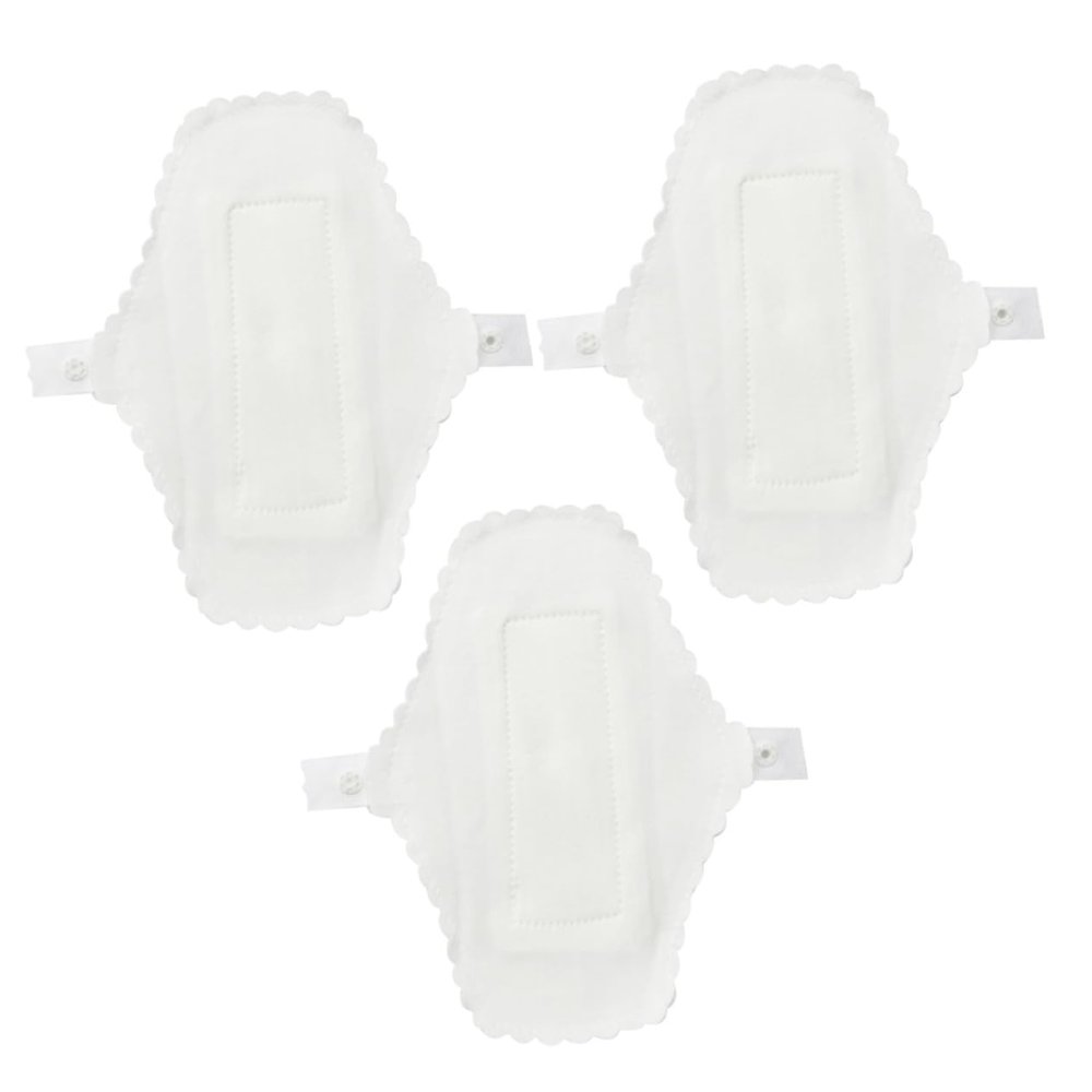 Abaodam 3pcs Reusable Cloth Menstrual Pads Washable Cotton Sanitary Towels with Button Fastening Soft Liners for Women Travel and Daily Use