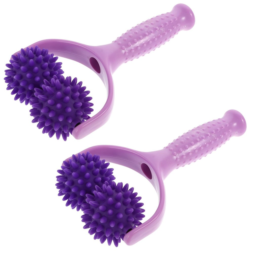 2 Pack Spiky Massage Roller Stick with Handles for Neck Body