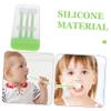 GOOHOCHY Soft Silicone Toothbrush Kit with Tongue Cleaner and Gum Brush Ergonomic Oral Care for Newborns and Boy Girl Includes Transparent Hygienic Storage Stand for Easy Use and view 3