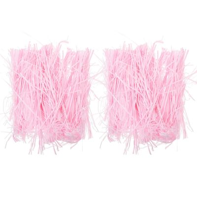 Ipetboom DIY Shredded Paper Filling Material for Candy Boxes and Basket Decor Lightweight Crinkle Cut Raffia Paper in Light Pink and Pink Each for Valentine's Day and Holiday Packaging