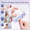 Electric 2-in-1 Nail Clipper & Polisher, 2-Speed Safe Fingernail Trimmer for All Ages, Rechargeable Automatic Nail Clipper with Light, Manicure Set for Baby Kids Seniors & Weak Hands view 4