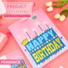 Powbrace 13" Pink Happy Birthday Bag with Tissue Paper and Greeting Card for Party, Happy Birthday Gift Bag for Girls, Kids, Women,Gift Bags Medium size(1 PCS Pink, Gift Bag) view 3