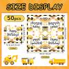 50 Count Construction Birthday Napkins 13 x 13 Inch 2-Ply Disposable Lunch Napkins with Excavator, Truck, and Cement Mixer Designs for Kids Birthday Parties and Construction-Themed Events view 2