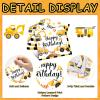 50 Count Construction Birthday Napkins 13 x 13 Inch 2-Ply Disposable Lunch Napkins with Excavator, Truck, and Cement Mixer Designs for Kids Birthday Parties and Construction-Themed Events view 3