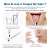 3pcs Stainless Steel Tongue Scraper Kit Deep Clean Thick Coating & Eliminate Bad Breath, Flexible Bristle-Free Design with Comfort Handle, Hygienic Oral Cleaner for Daily Use & Travel view 2