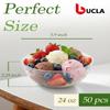 bUCLA 50 Pack Clear Plastic Serving Bowls - 24oz Disposable Salads, Cereal, Fruit, Dessert & Soup Bowls for Wedding & Party view 2