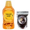 Dumbass Coffee International-Delight Liquid Coffee Creamer, 64 fl oz Bottle of Creamy Smooth Delightful Coffee Creamer and WHOLE Coffee Bean Medium/Dark 2 oz (Caramel Macchiato) Coffee view 1