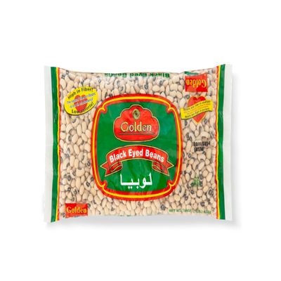 Golden Black Eyed Beans | 1 lb (16 oz) Packet | Premium Dry Legumes | Authentic Southern & Mediterranean Cooking Ingredient | Perfect for Soups, Stews, Salads & Hoppin John