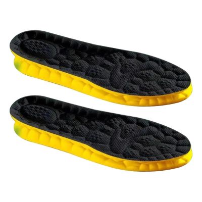 4D Cloud Technology Sports Insoles for Shoes PU Sole Soft Shock Absorption Cushion Running Orthopedic Care Insoles(Black,37-38)