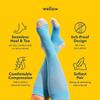 Wellow Knee High Compression Socks for Men & Women | 18-25 mmHg Made with Viscose from Bamboo | Nurses & Pregnancy Support | Relieves Swelling | Regular, M, Powder Blue view 3