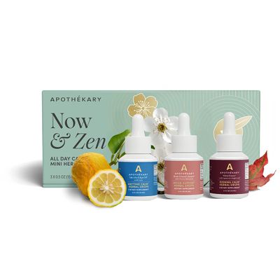 Apothkary Now & Zen Set, Herbal Liquid Drops, Includes Take the Edge Off, Ros-Tinted Glasses, and Wine Down, 3 Bottles,15 Servings per Bottle