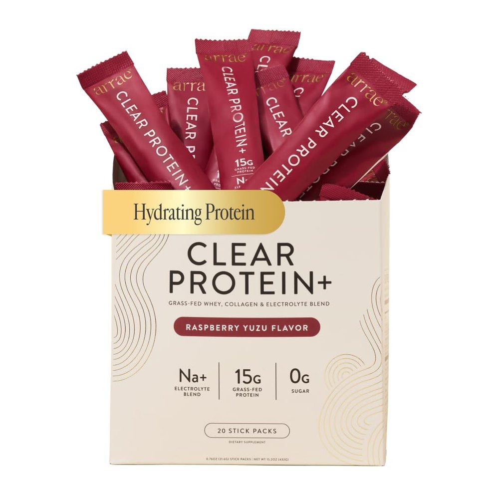 Arrae Clear Protein Natural Protein Supplement, Smooth Texture, Easy to Mix, 20 Servings, Clean Formula with Electrolytes