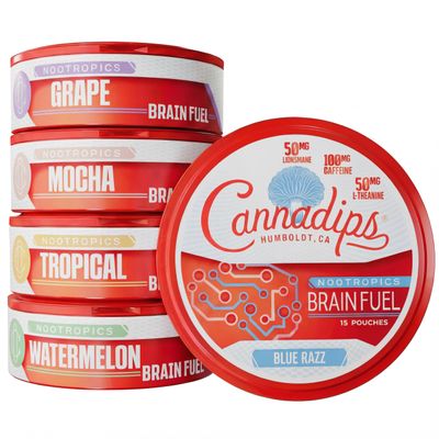 Cannadips - Variety Pack Nootropic Caffeine Pouches, Made in USA, 5-Pack