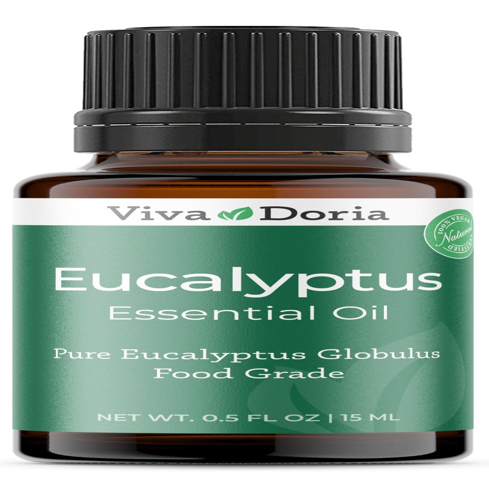 Viva Doria Eucalyptus Essential Oil, 100% Pure, Natural, Essential Globulus Oil, Undiluted, for Aromatherapy | Food Grade, 15 mL (0.5 Fluid Ounce)