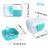 Leak-Proof Denture case: Denture Bath Case with Strainer, Denture Bath Box with Filter, Denture Cup for Soaking Dentures, Travel Retainer Cleaning Case (White+Cyan) view 2
