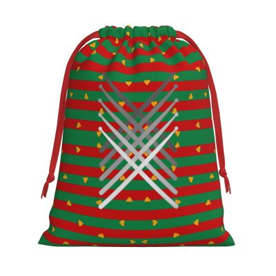 AMZJHGWEU Fading Percussion Drum Sticks Christmas Gift Bags, Santa Wrapping Bags, Xmas Presents Bag With Drawstring, Holiday Party Favors Birthday & Christmas Gift (Large Medium Small)