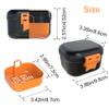Leak-Proof Denture case: Denture Bath Case with Strainer, Denture Bath Box with Filter, Denture Cup for Soaking Dentures, Travel Retainer Cleaning Case (Black+Orange) view 2