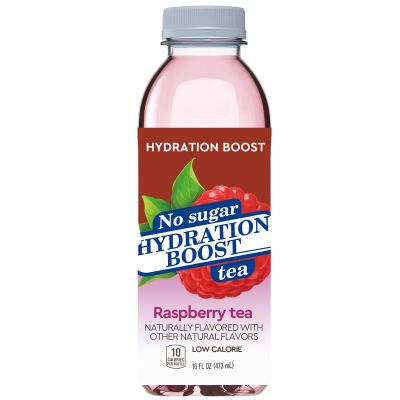 HYDRATION BOOST Zero Sugar Respberry Tea, 16 fl oz recycled plastic bottle