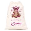 HUTARIO Personalized Santa Sack,Custom Canvas Drawstring Gift Bag, Reusable Christmas Drawstring Bags, Perfect for Holiday Packaging,Santa Sacks Drawstring Christmas Bags,Small,Media,Large view 1