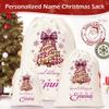HUTARIO Personalized Santa Sack,Custom Canvas Drawstring Gift Bag, Reusable Christmas Drawstring Bags, Perfect for Holiday Packaging,Santa Sacks Drawstring Christmas Bags,Small,Media,Large view 2