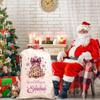 HUTARIO Personalized Santa Sack,Custom Canvas Drawstring Gift Bag, Reusable Christmas Drawstring Bags, Perfect for Holiday Packaging,Santa Sacks Drawstring Christmas Bags,Small,Media,Large view 4
