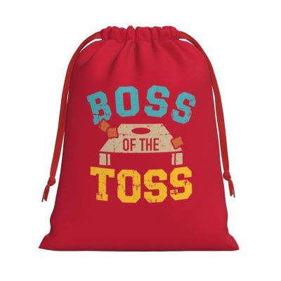 AMZJHGWEU Boss of The Toss Christmas Gift Bags, Santa Wrapping Bags, Xmas Presents Bag With Drawstring, Holiday Party Favors Birthday & Christmas Gift (Large Medium Small)