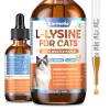 L-Lysine for Cats - Immune & Respiratory Support for Feline Health - Promotes Eye Function, Reduces Sneezing & Runny Nose - Natural Defense Boost - Roast Chicken Flavor, 60ML view 1