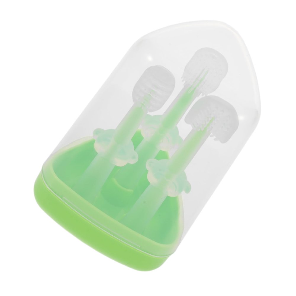 CONGARTENO Oral Care with Soft Silicone Finger Toothbrush Tongue Scraper Gum Cleaner for Newborns and Ergonomic Grip Toothbrush for Teeth Hygiene and Gentle Tongue Cleaning