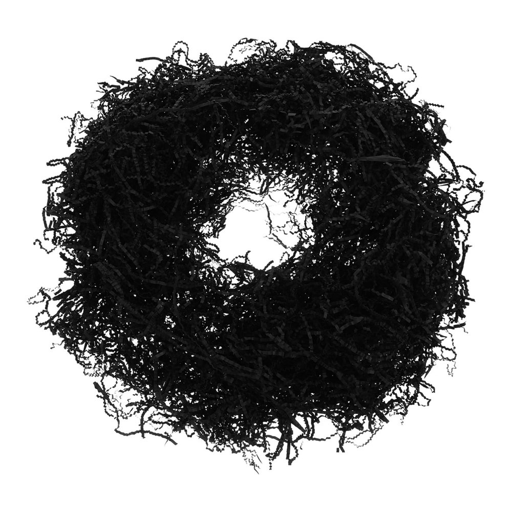 Abaodam Black Crinkle Cut Raffia Paper Shred Filler for Boxes Candy Boxes Packaging Impact-resistant Cushioning Decorative Paper Grass for Elegant Filling and Shock Absorbing Protection