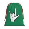 AMZJHGWEU Asl American Sign Language I love you Christmas Gift Bags, Santa Wrapping Bags, Xmas Presents Bag With Drawstring, Holiday Party Favors Birthday & Christmas Gift (Large Medium Small) view 1