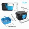 Leak-Proof Denture case: Denture Bath Case with Strainer, Denture Bath Box with Filter, Denture Cup for Soaking Dentures, Travel Retainer Cleaning Case (Black+Blue) view 2