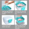 Leak-Proof Denture case: Denture Bath Case with Strainer, Denture Bath Box with Filter, Denture Cup for Soaking Dentures, Travel Retainer Cleaning Case (Black+Blue) view 4