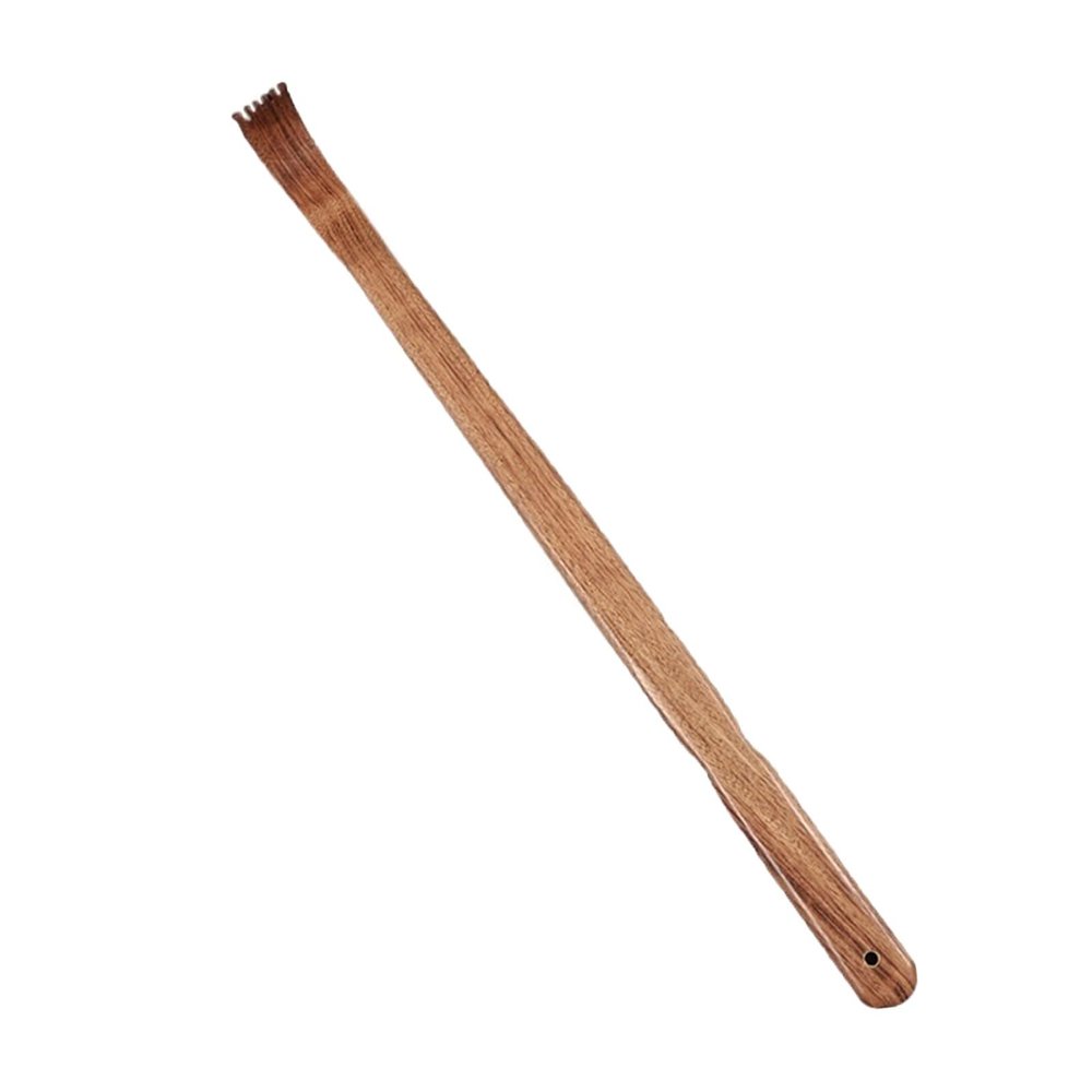 AHUANH Wooden Back Scratcher for Women Long Handle, Thickened Family Backscratchers for Adults, Elderly with Lanyard Hanging(Brown,Extended)