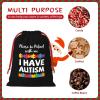 AMZJHGWEU Please Be Patient I Have Autism Christmas Gift Bags, Santa Wrapping Bags, Xmas Presents Bag With Drawstring, Holiday Party Favors Birthday & Christmas Gift (Large Medium Small) view 4