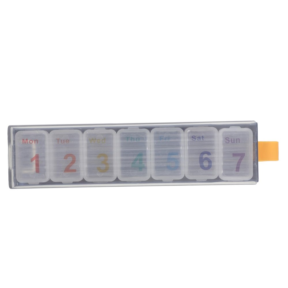 Garneck Portable Weekly Pill Organizer Compartments Medicine Dispenser Lightweight Plastic Pill Case Clean Container for Daily Medication Management