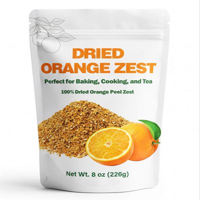 8oz Dried Orange Peel Zest - Granulated Zest for Baking, Tea, Cocktails, Spice Mix - Bold Flavor Dried Orange Peels for Chefs & Home Cooks Christmas