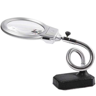 Magnifier, Desktop Magnifier Lamp with Led Light Led Magnifying Lamp Folding Magnifying Glass Desktop Lamp 2.25x 5X Magnification Adjustable Swivel Arm for Desk Workbench Task Craf