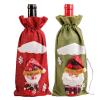 2Pcs Christmas Wine Bottle Bag Christmas wine bottleDrawstring Bags for Holiday Party Favors Decoration view 1