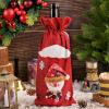 2Pcs Christmas Wine Bottle Bag Christmas wine bottleDrawstring Bags for Holiday Party Favors Decoration view 2