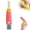3 in 1 Cup Lid Cleaning Brush, 2025 Multifunctional Bottle Cup Lid Brush Crevice Cleaning Brush, Home Kitchen Crevice Brush Tools, Portable Cleaner Brush for All Kinds of Cups and Bottles (Red) view 1