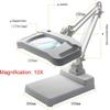5X 10x Large Magnifying Glass Stand - Magnifier Lamp Work Light Mounting Bracket Hands Free Magnifying Lamp Folding Design with 28 Led Lights - for Reading Beauty Com view 4