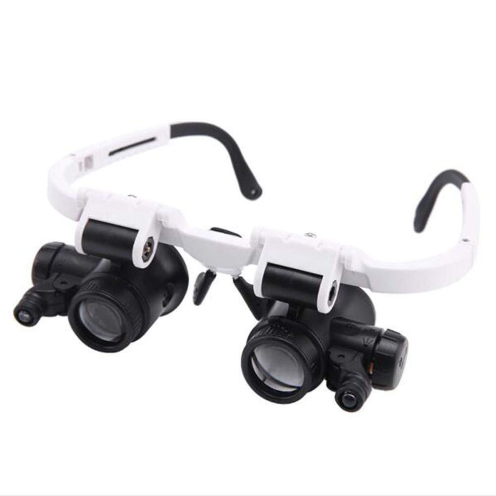 Magnifier Headband Magnifier with Led Light, Handsfree Reading Magnifier Glasses, Magnifying Glasses with 3 Adjustable 8X,15x,23x Lenses for Reading, Jewelry Loupe, Electronic Repa