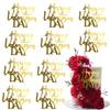 10 pcs Happy Valentine Day Cake Topper Gold Acrylic Cake Topper Happy Anniversary Cake Sign Wedding Cake Decorations Party Supplies view 1