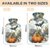 OTVEE Cute Pumpkin Scene Hot Water Bottle with Cover, BPA Free PVC 1L Small Hot Water Bag for Pain Relief Menstrual Cramp Sore Muscles Hot and Cold Compress Therapy view 2
