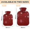 OTVEE Red Snowflakes Charm Hot Water Bottle with Cover, BPA Free PVC 2L Large Hot Water Bag for Pain Relief Menstrual Cramp Sore Muscles Hot and Cold Compress Therapy view 2