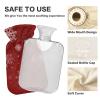 OTVEE Red Snowflakes Charm Hot Water Bottle with Cover, BPA Free PVC 2L Large Hot Water Bag for Pain Relief Menstrual Cramp Sore Muscles Hot and Cold Compress Therapy view 3