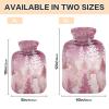 OTVEE Pink Winter Hot Water Bottle with Cover, BPA Free PVC 2L Large Hot Water Bag for Pain Relief Menstrual Cramp Sore Muscles Hot and Cold Compress Therapy view 2