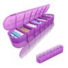 2 Layers Weekly Pill Organizer 2 Times a Day, Travel Medicine Pill Organizer, Pill Box Case 7 Day AM PM BPA-Free, Pill Container for Vitamins, Fish Oil, Supplements and Medication, Purple view 1