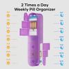 2 Layers Weekly Pill Organizer 2 Times a Day, Travel Medicine Pill Organizer, Pill Box Case 7 Day AM PM BPA-Free, Pill Container for Vitamins, Fish Oil, Supplements and Medication, Purple view 3